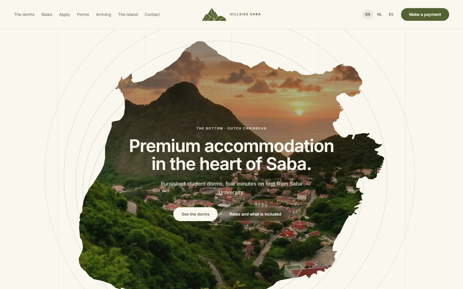 Hillside Saba homepage